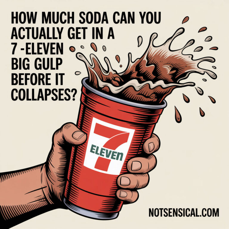 How much soda can you actually get in a 7-Eleven Big Gulp before it collapses?